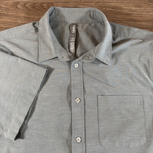 Vuori Shirt Mens Large Gray Bridge Button Down Short Sleeve Lightweight V184 - Picture 1 of 8